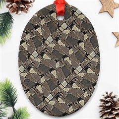 Browns Geometric Abstract Design Ornament (oval) by dflcprintsclothing