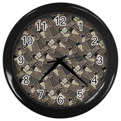 Browns Geometric Abstract Design Wall Clock (black)