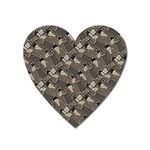 Browns Geometric Abstract Design Heart Magnet Front