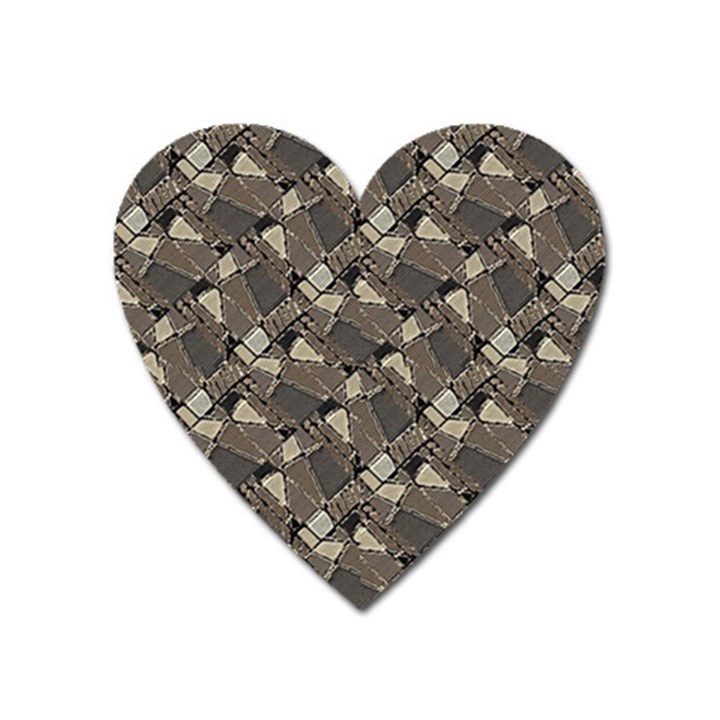 Browns Geometric Abstract Design Heart Magnet