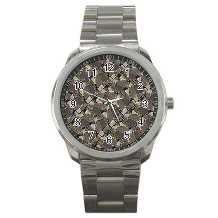 Browns Geometric Abstract Design Sport Metal Watch