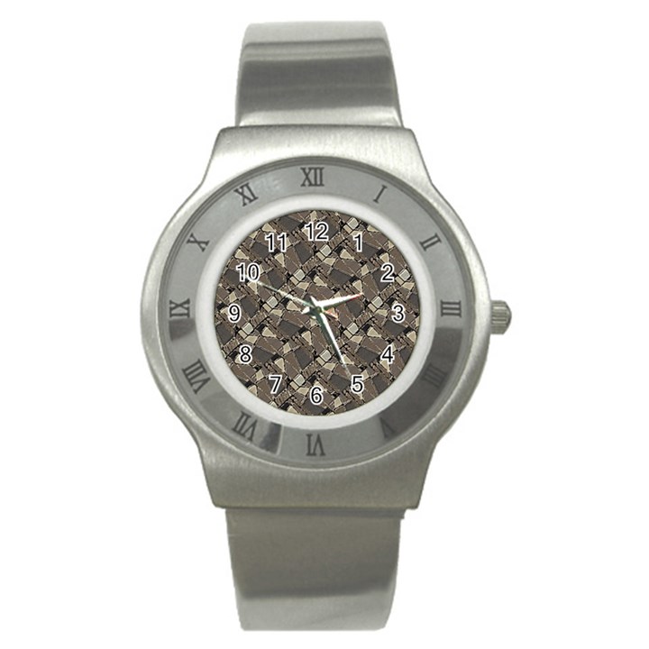 Browns Geometric Abstract Design Stainless Steel Watch