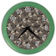 Browns Geometric Abstract Design Color Wall Clock