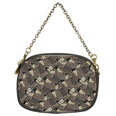 Browns Geometric Abstract Design Chain Purse (two Sides)