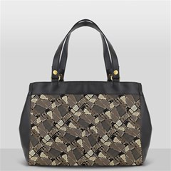 Browns Geometric Abstract Design Oversize Office Handbag (2 Sides) by dflcprintsclothing