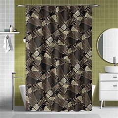 Browns Geometric Abstract Design Shower Curtain 48  X 72  (small) 