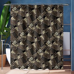 Browns Geometric Abstract Design Shower Curtain 60  X 72  (medium)  by dflcprintsclothing