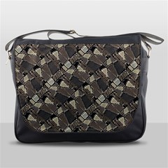 Browns Geometric Abstract Design Messenger Bag by dflcprintsclothing