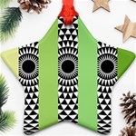  Green Check Pattern, Vertical Mandala Ornament (Star) Front