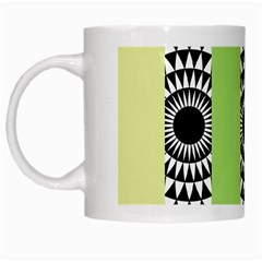  Green Check Pattern, Vertical Mandala White Mugs by Magicworlddreamarts1