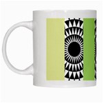  Green Check Pattern, Vertical Mandala White Mugs Left