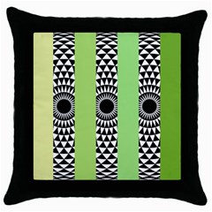  Green Check Pattern, Vertical Mandala Throw Pillow Case (black) by Magicworlddreamarts1