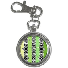  Green Check Pattern, Vertical Mandala Key Chain Watches by Magicworlddreamarts1