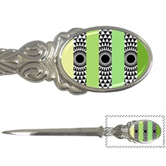  Green Check Pattern, Vertical Mandala Letter Opener by Magicworlddreamarts1