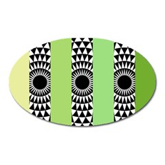  Green Check Pattern, Vertical Mandala Oval Magnet by Magicworlddreamarts1