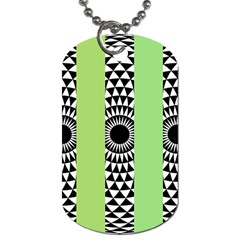  Green Check Pattern, Vertical Mandala Dog Tag (two Sides) by Magicworlddreamarts1