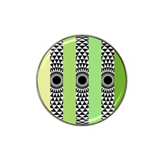  Green Check Pattern, Vertical Mandala Hat Clip Ball Marker by Magicworlddreamarts1