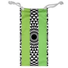  Green Check Pattern, Vertical Mandala Jewelry Bag by Magicworlddreamarts1