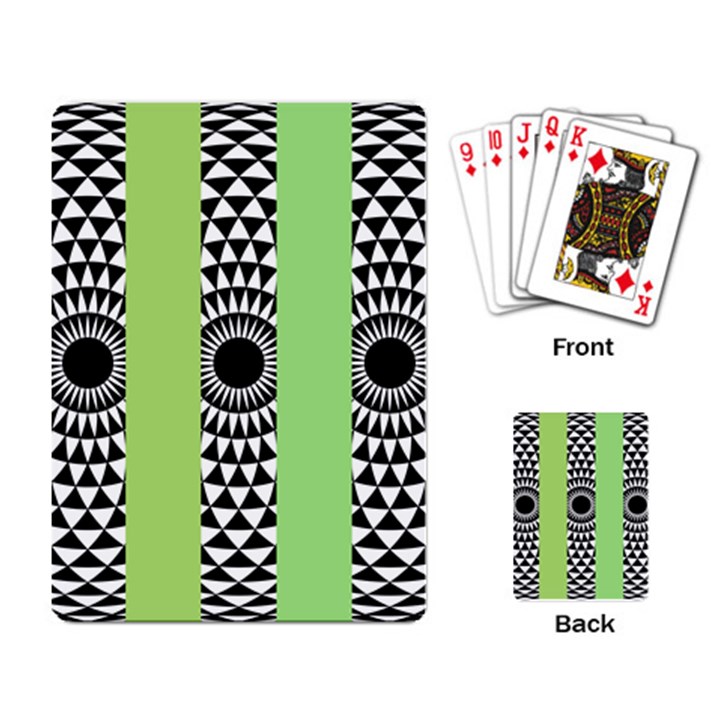  Green Check Pattern, Vertical Mandala Playing Cards Single Design (Rectangle)