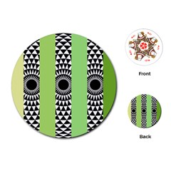  Green Check Pattern, Vertical Mandala Playing Cards Single Design (round)