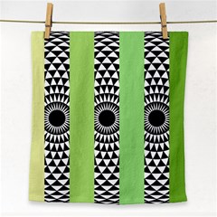  Green Check Pattern, Vertical Mandala Face Towel by Magicworlddreamarts1