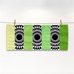  Green Check Pattern, Vertical Mandala Hand Towel by Magicworlddreamarts1