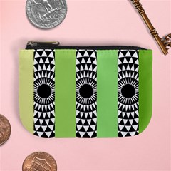  Green Check Pattern, Vertical Mandala Mini Coin Purse by Magicworlddreamarts1