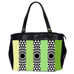  Green Check Pattern, Vertical Mandala Oversize Office Handbag (2 Sides) by Magicworlddreamarts1