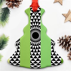  Green Check Pattern, Vertical Mandala Ornament (christmas Tree) 