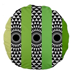  Green Check Pattern, Vertical Mandala Large 18  Premium Round Cushions by Magicworlddreamarts1