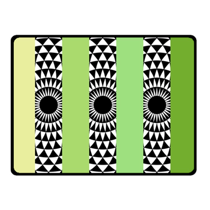  Green Check Pattern, Vertical Mandala Double Sided Fleece Blanket (Small) 