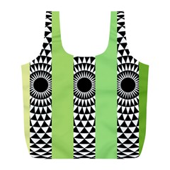  Green Check Pattern, Vertical Mandala Full Print Recycle Bag (l) by Magicworlddreamarts1