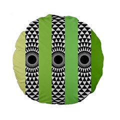  Green Check Pattern, Vertical Mandala Standard 15  Premium Flano Round Cushions by Magicworlddreamarts1