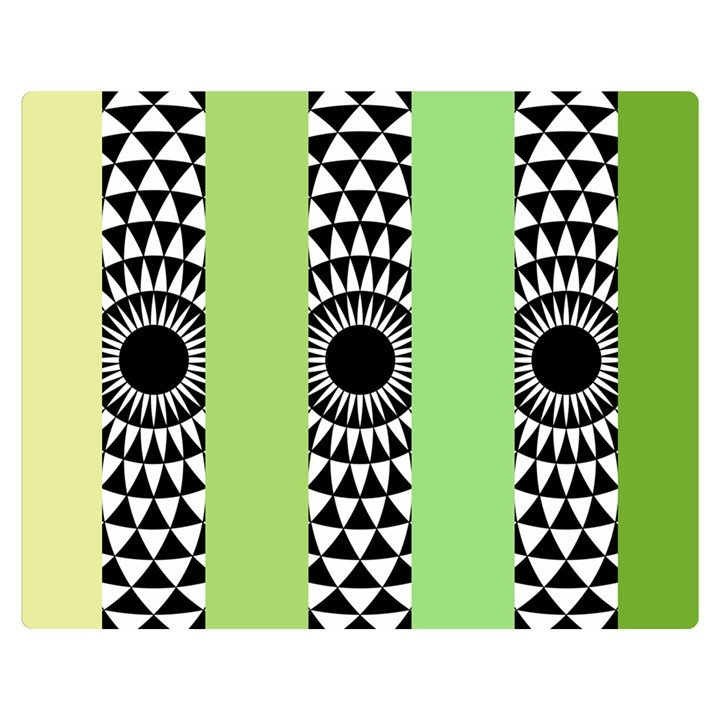  Green Check Pattern, Vertical Mandala Double Sided Flano Blanket (Medium) 