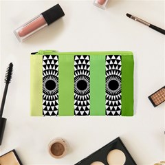  Green Check Pattern, Vertical Mandala Cosmetic Bag (xs) by Magicworlddreamarts1