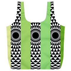  Green Check Pattern, Vertical Mandala Full Print Recycle Bag (xxl) by Magicworlddreamarts1