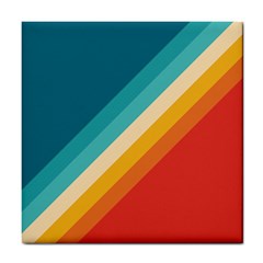 Classic Retro Stripes Tile Coaster by AlphaOmega