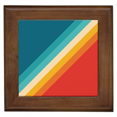 Classic Retro Stripes Framed Tile