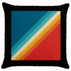 Classic Retro Stripes Throw Pillow Case (black)