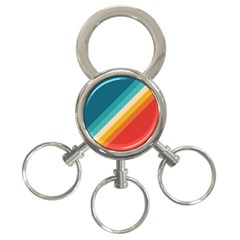 Classic Retro Stripes 3-ring Key Chain by AlphaOmega