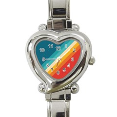 Classic Retro Stripes Heart Italian Charm Watch