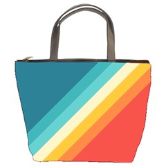 Classic Retro Stripes Bucket Bag by AlphaOmega