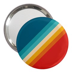 Classic Retro Stripes 3  Handbag Mirrors by AlphaOmega