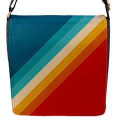 Classic Retro Stripes Flap Closure Messenger Bag (s)