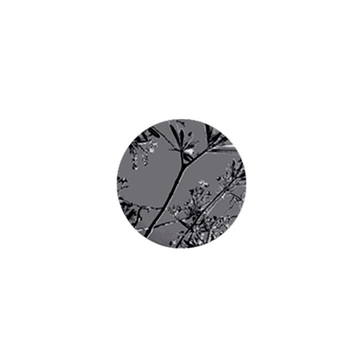 Grey Colors Flowers And Branches Illustration Print 1  Mini Buttons