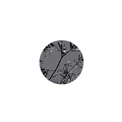 Grey Colors Flowers And Branches Illustration Print 1  Mini Magnets