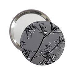 Grey Colors Flowers And Branches Illustration Print 2 25  Handbag Mirrors