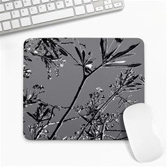 Grey Colors Flowers And Branches Illustration Print Large Mousepads by dflcprintsclothing