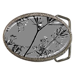 Grey Colors Flowers And Branches Illustration Print Belt Buckles by dflcprintsclothing