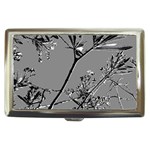 Grey Colors Flowers And Branches Illustration Print Cigarette Money Case Front